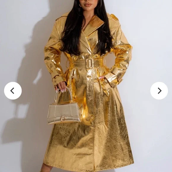 Metallic gold trench coat! - Picture 1 of 1